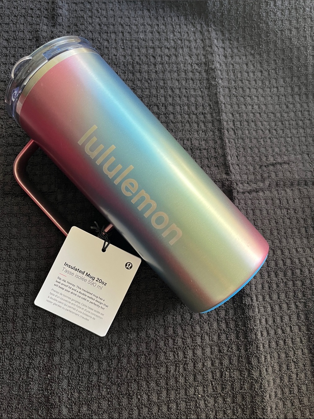 🆕 Lululemon Insulated Mug, 20oz iridescent candy cloud/ocean wave/tropical sky
